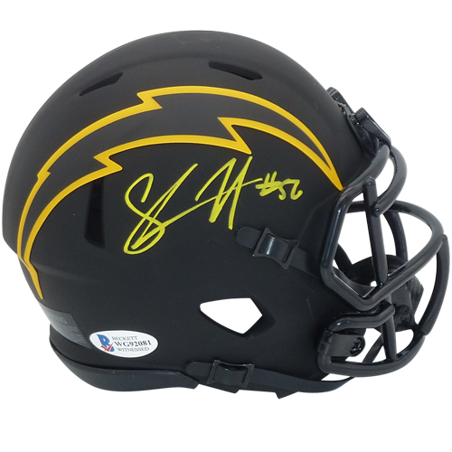 Autographed Shawne Merriman Los Angeles Chargers (ECLIPSE) Mini Helmet - Beckett-Powers Sports Memorabilia