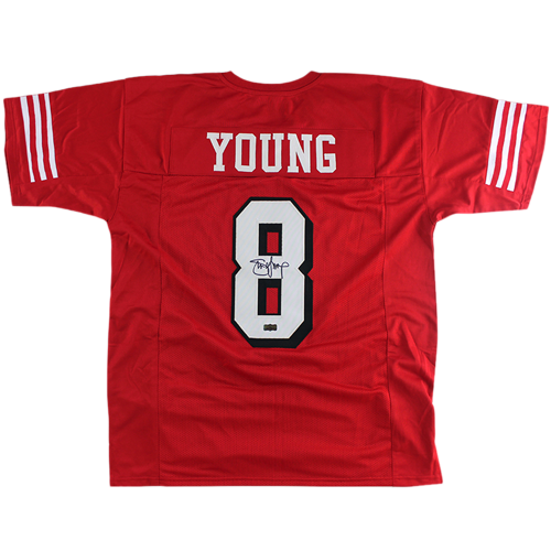 Autographed Steve Young San Francisco (Red #8) Custom Jersey - JSA-Powers Sports Memorabilia