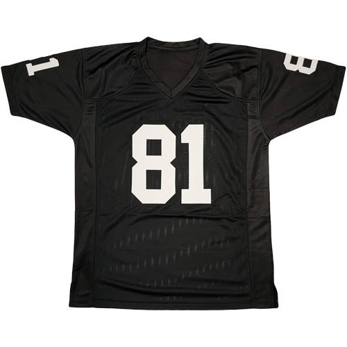 Autographed Tim Brown Oakland (Black #81) Custom Jersey - Beckett-Powers Sports Memorabilia