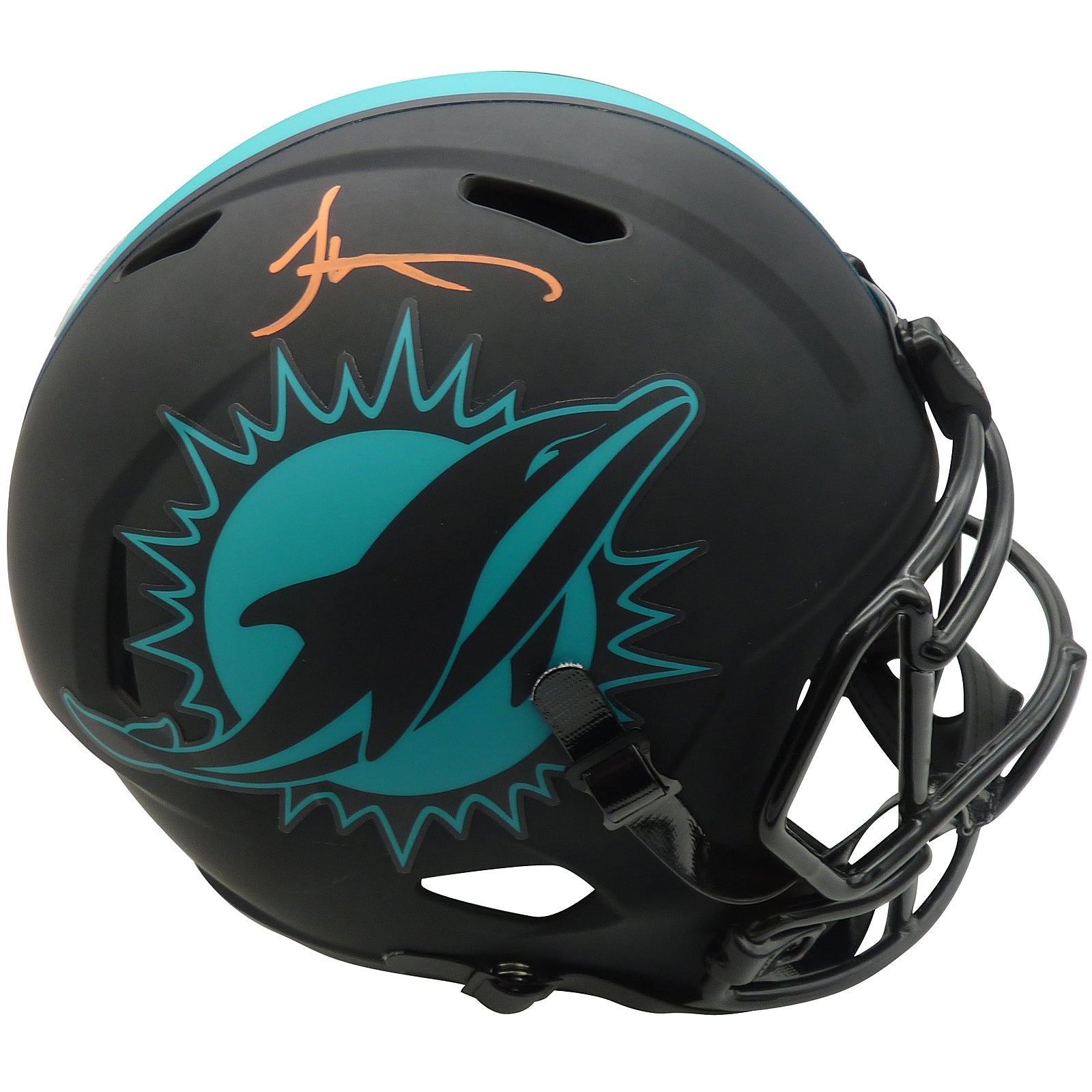 Autographed Tyreek Hill Miami Dolphins (ECLIPSE Alternate) Deluxe Full-Size Replica Helmet - BAS
