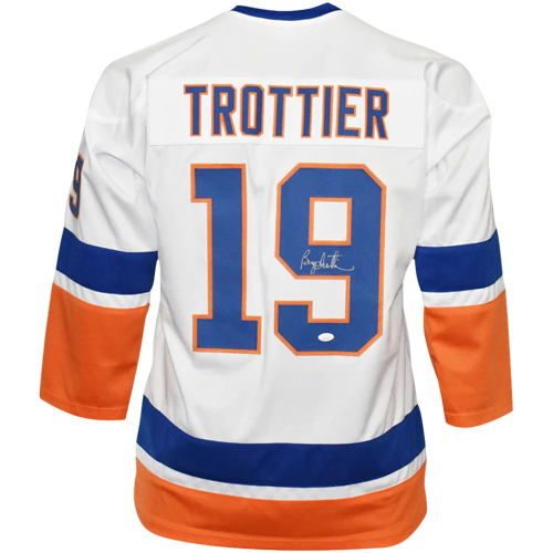 Autographed Bryan Trottier New York (White #19) Custom Hockey Jersey - JSA-Powers Sports Memorabilia