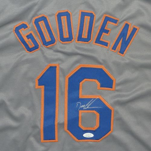 Autographed Dwight Gooden New York (Grey #16) Custom Baseball Jersey - JSA