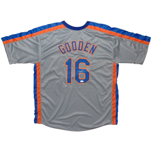 Autographed Dwight Gooden New York (Grey #16) Custom Baseball Jersey - JSA