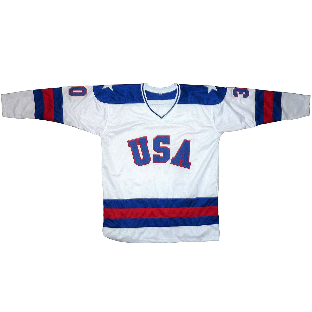 Autographed Jim Craig USA Hockey (White #30) Custom Stitched Jersey with 1980 Gold - JSA-Powers Sports Memorabilia