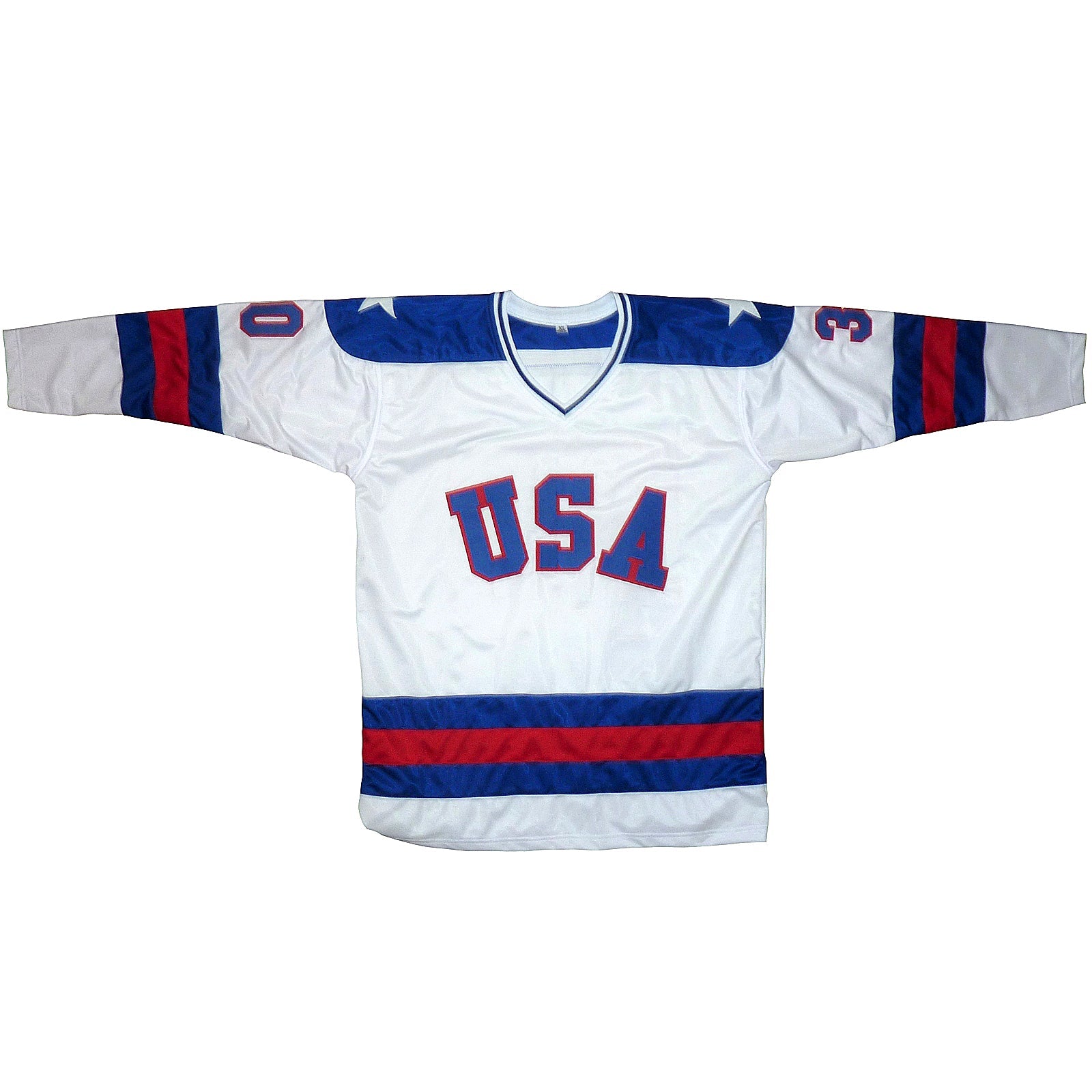 Autographed Jim Craig USA Hockey (White #30) Custom Stitched Jersey with 1980 Gold - JSA-Powers Sports Memorabilia