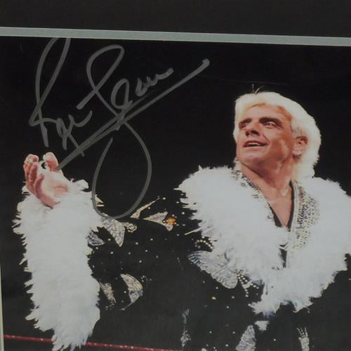Autographed Ric Flair Wrestling (Black Robe Horizontal) Deluxe Framed 11x14 Photo - JSA-Powers Sports Memorabilia
