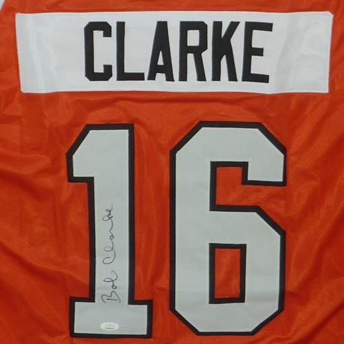 Autographed Bobby Clarke Philadelphia (Orange #16) Custom Hockey Jersey - JSA-Powers Sports Memorabilia