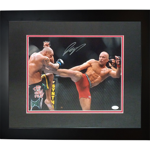 Autographed Georges St. Pierre MMA Deluxe Framed 11x14 Photo - JSA-Powers Sports Memorabilia