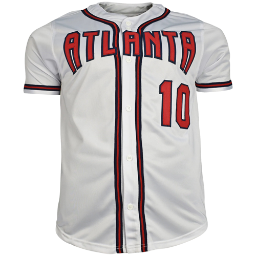 Autographed Chipper Jones Atlanta (White #10) Custom Jersey - JSA-Powers Sports Memorabilia