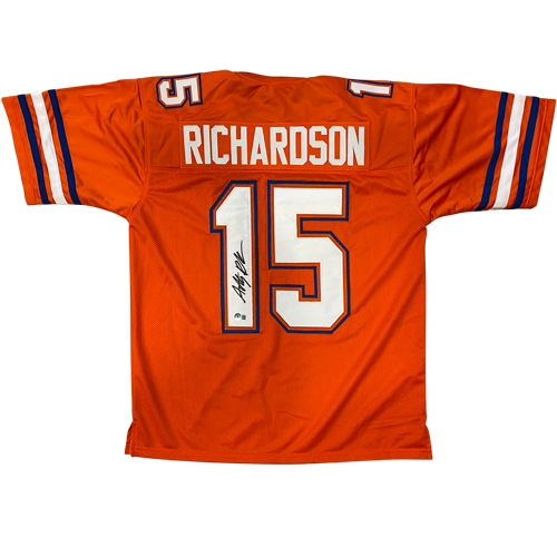 Autographed Anthony Richardson Florida (Orange #15) Custom Jersey - Beckett-Powers Sports Memorabilia