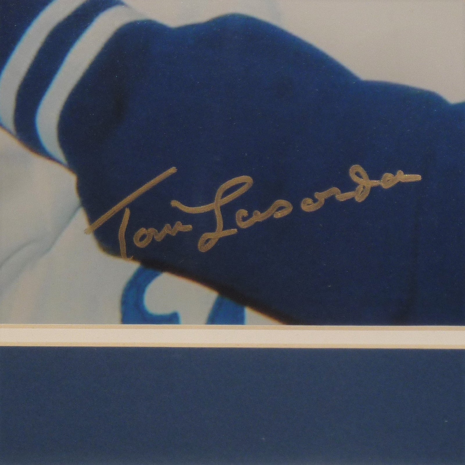 Autographed Tommy Lasorda Los Angeles Dodgers (With Frank Sinatra) Deluxe Framed 16x20 Photo - PSA/DNA-Powers Sports Memorabilia