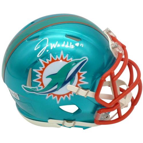 Autographed Jaylen Waddle Miami Dolphins (FLASH Alternate) Mini Helmet - Fanatics-Powers Sports Memorabilia