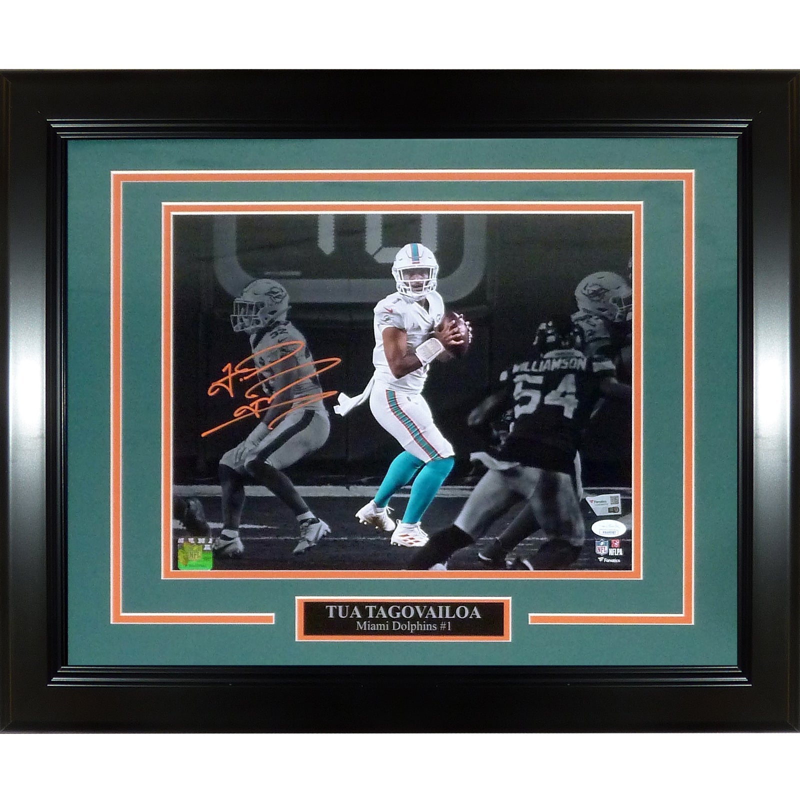 Autographed Tua Tagovailoa Miami Dolphins (Spotlight) Deluxe Framed 11x14 Photo - Fanatics-Powers Sports Memorabilia