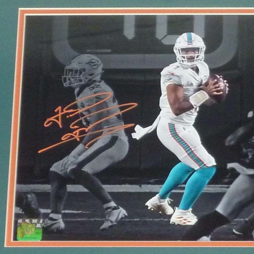 Autographed Tua Tagovailoa Miami Dolphins (Spotlight) Deluxe Framed 11x14 Photo - Fanatics-Powers Sports Memorabilia