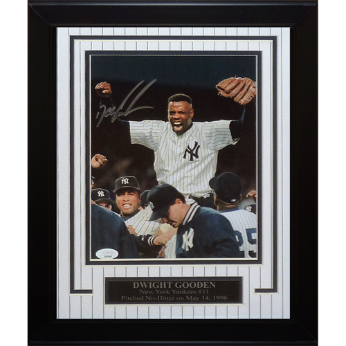 Autographed Dwight Gooden New York Yankees (No-Hitter) Deluxe Framed 8x10 Photo - JSA-Powers Sports Memorabilia
