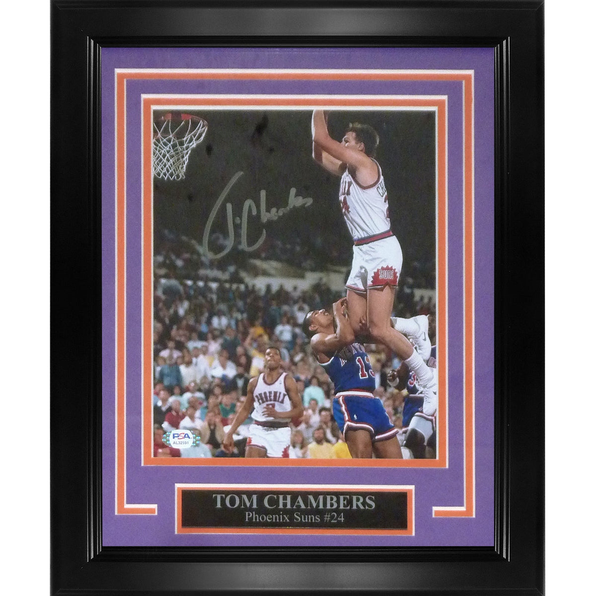 Autographed Tom Chambers Phoenix Suns Framed 8x10 Photo - PSA-Powers Sports Memorabilia