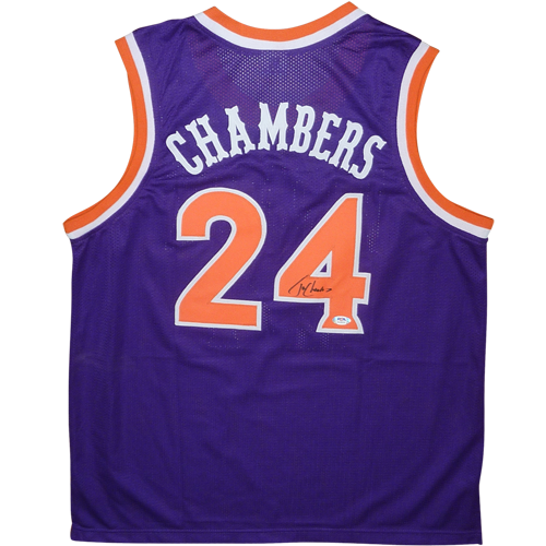 Autographed Tom Chambers Phoenix (Purple #24) Custom Jersey - JSA-Powers Sports Memorabilia