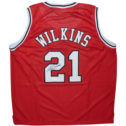 Autographed Dominique Wilkins Georgia Bulldogs (Red #21) Custom Jersey - JSA-Powers Sports Memorabilia