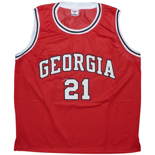 Autographed Dominique Wilkins Georgia Bulldogs (Red #21) Custom Jersey - JSA-Powers Sports Memorabilia