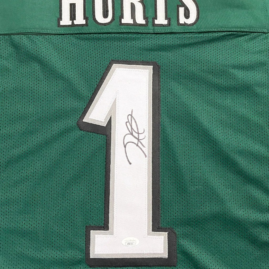 Autographed Jalen Hurts Philadelphia (Green #1) Custom Jersey - JSA-Powers Sports Memorabilia