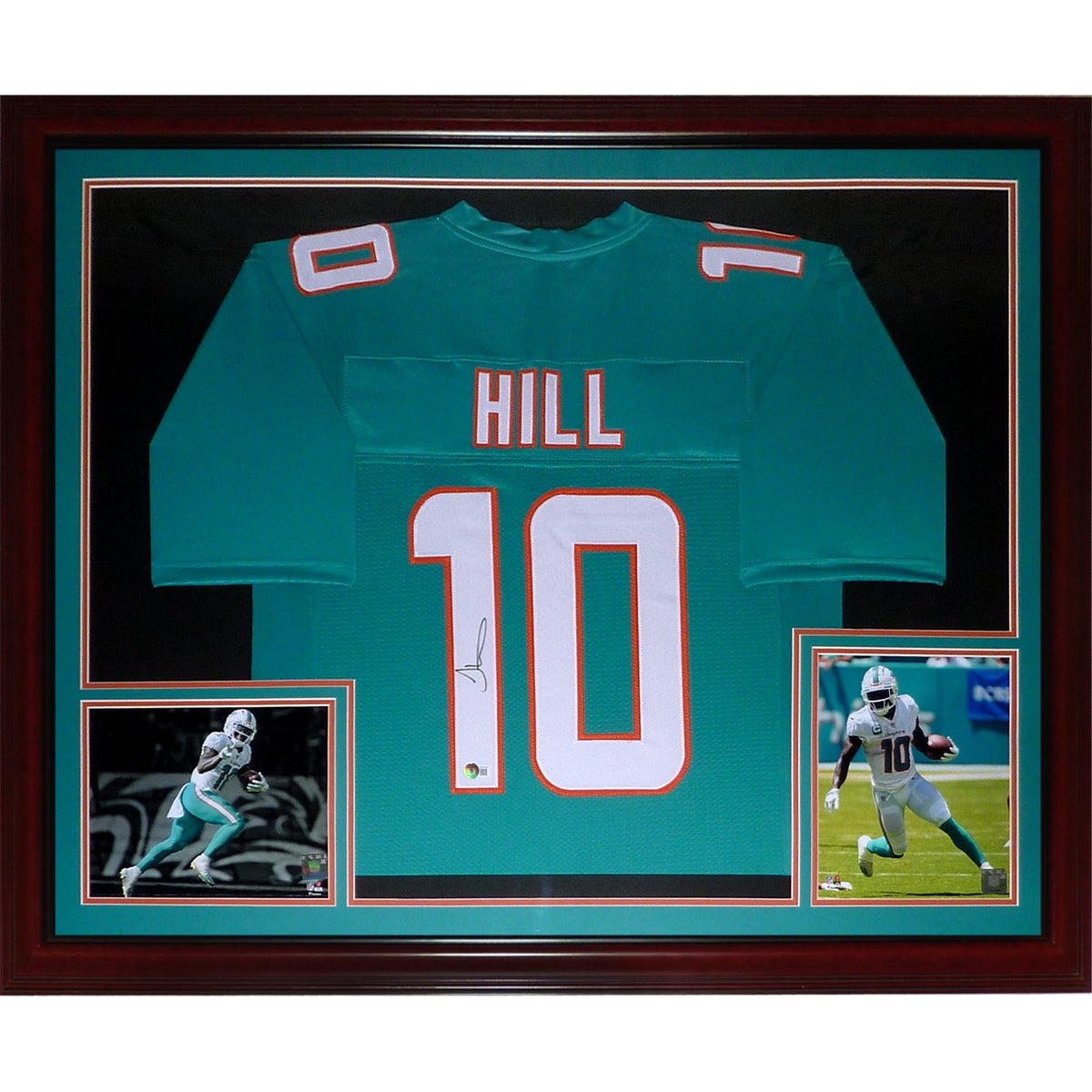 Autographed Tyreek Hill Miami Dolphins (Teal #10) Deluxe Framed Jersey - Beckett-Powers Sports Memorabilia
