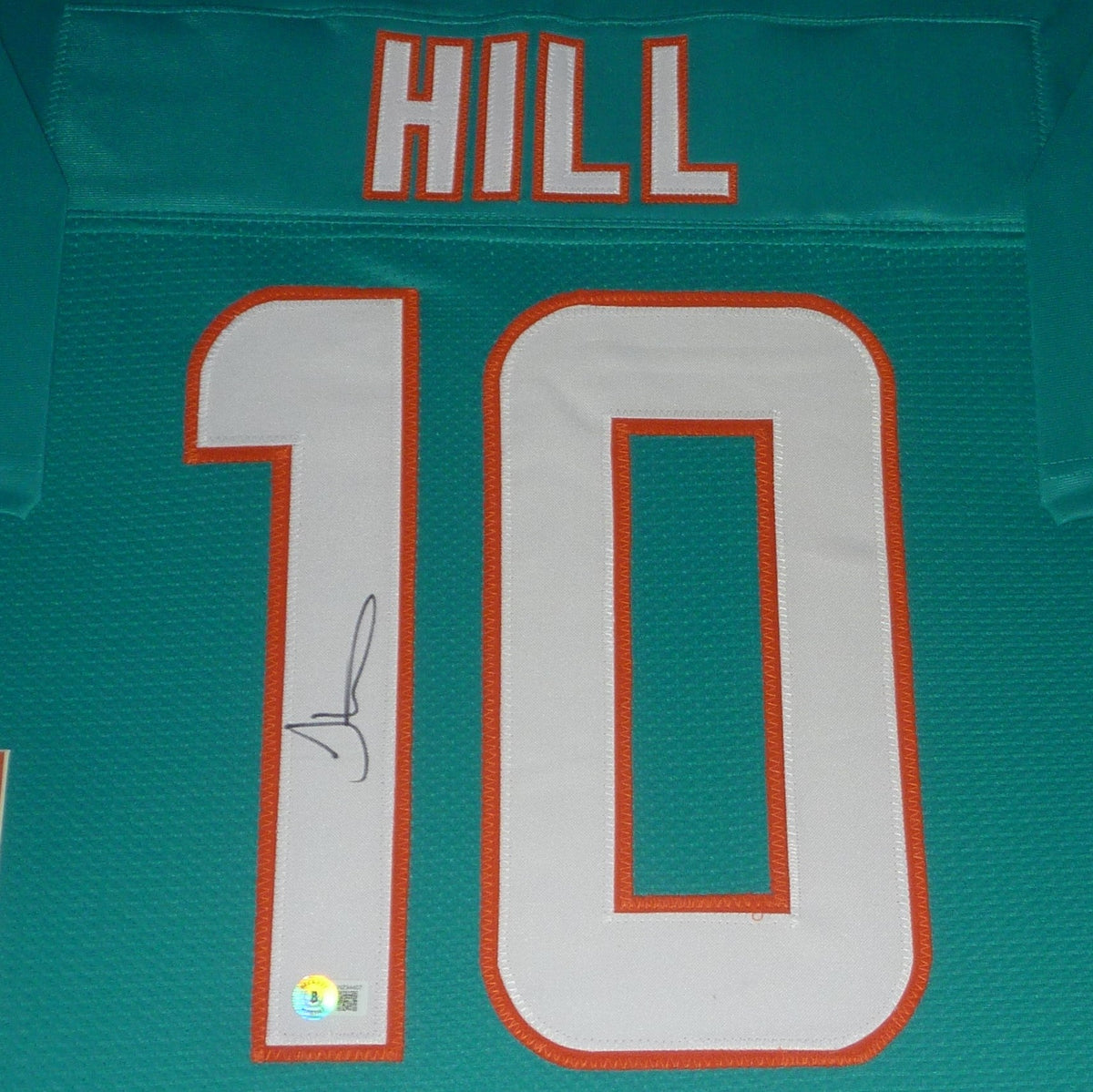 Autographed Tyreek Hill Miami Dolphins (Teal #10) Deluxe Framed Jersey - Beckett-Powers Sports Memorabilia
