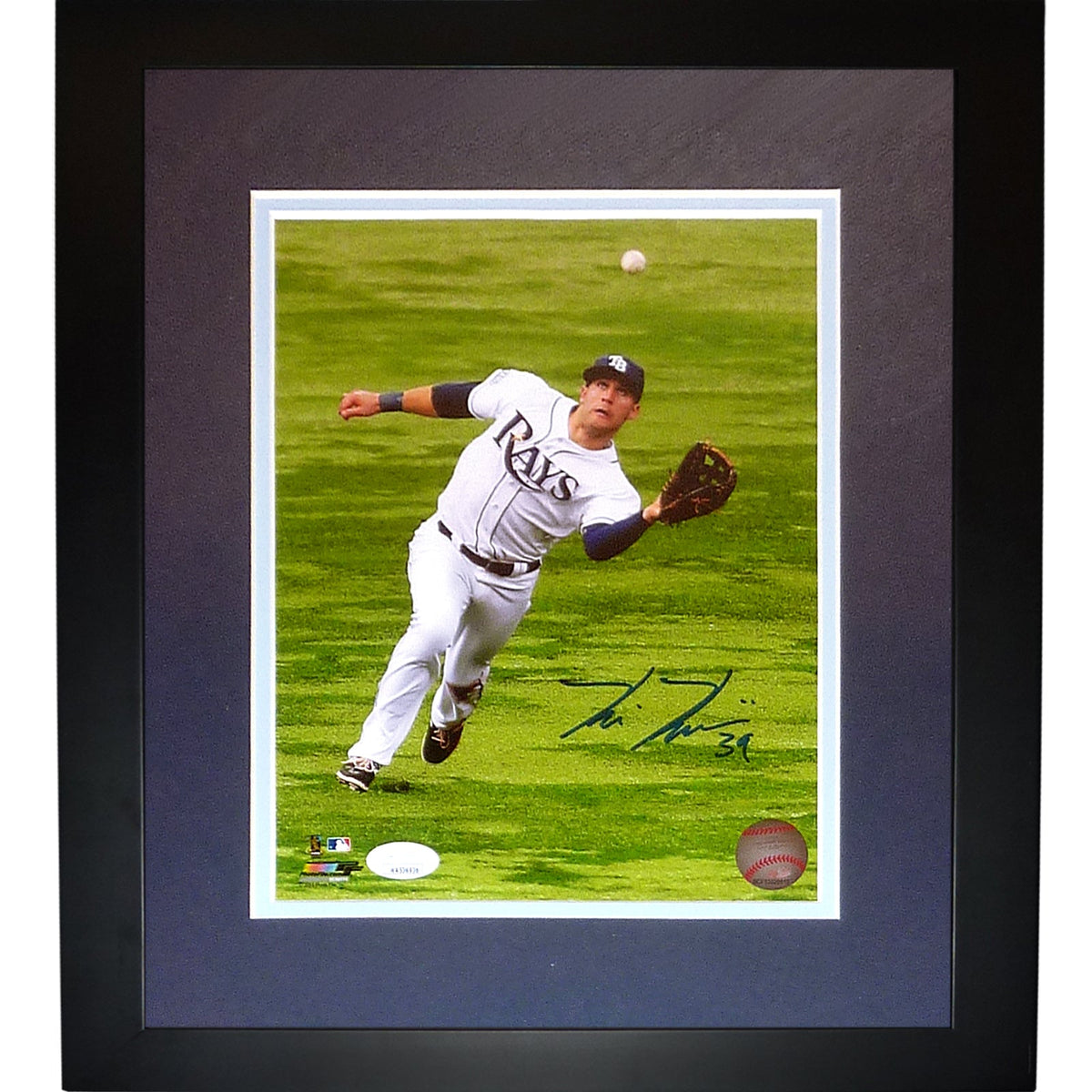 Autographed Kevin Kiermaier Tampa Bay Rays (Fielding) Framed 8x10 Photo - JSA