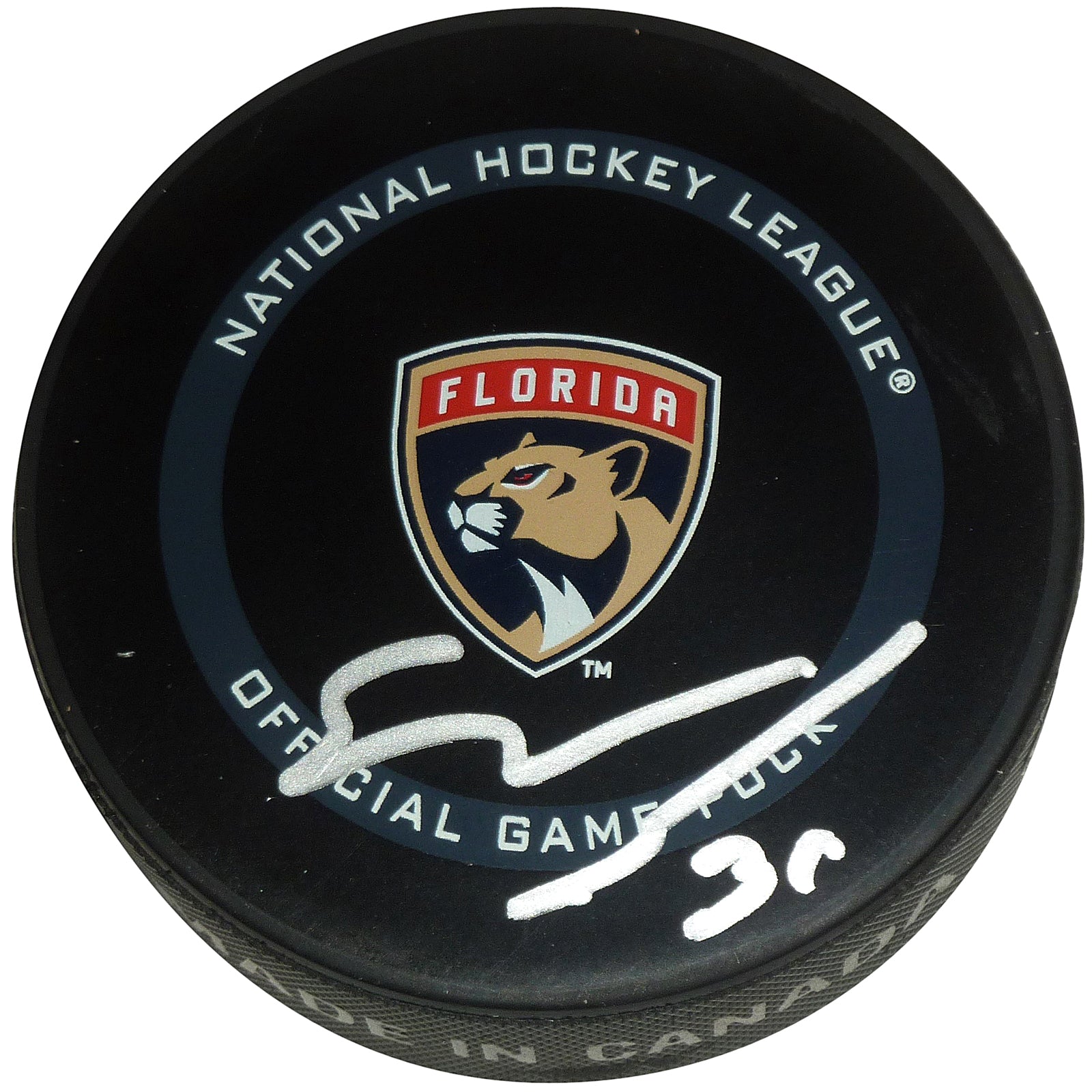 Autographed Spencer Knight Florida Panthers Official Game Hockey Puck in Cube - Fanatics-Powers Sports Memorabilia