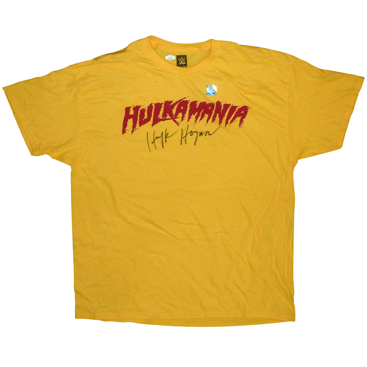 Autographed Hulk Hogan Hulkamania Yellow T-Shirt - JSA