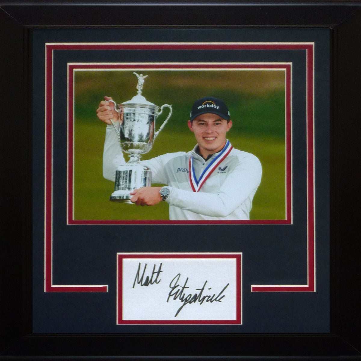 Autographed Matt Fitzpatrick Golf (2022 US Open Trophy) Signature Series Frame - JSA-Powers Sports Memorabilia