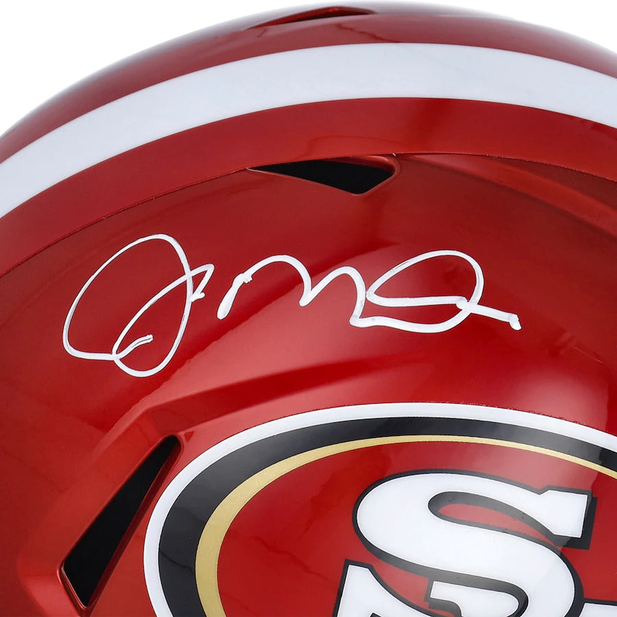 Autographed Joe Montana San Francisco 49ers (FLASH Alternate) Deluxe Full-Size Replica Helmet - Fanatics-Powers Sports Memorabilia