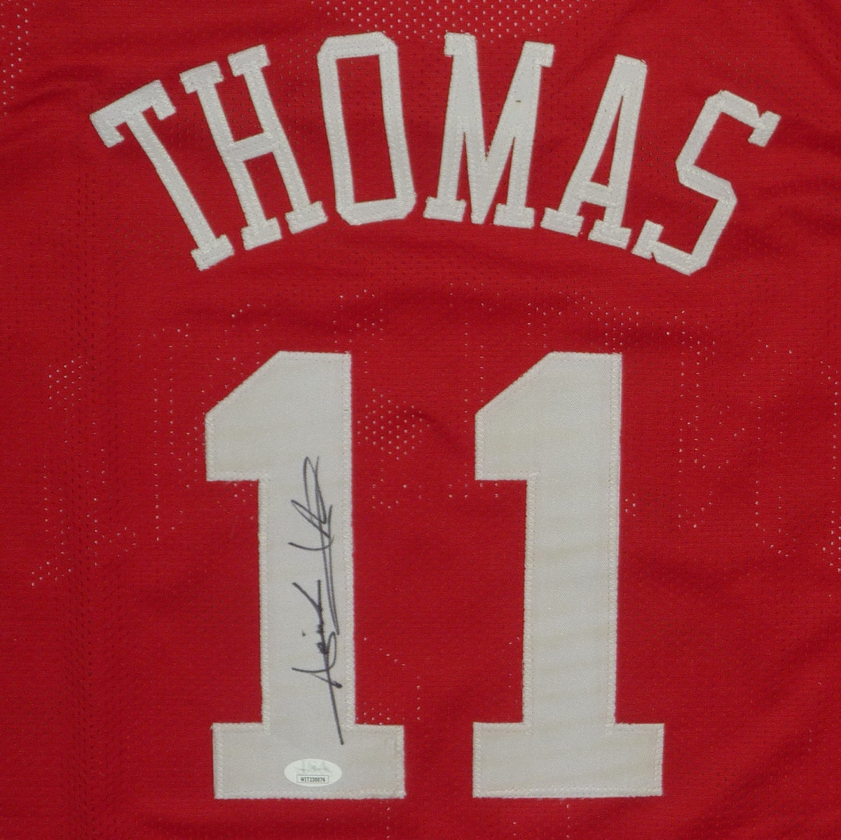 Autographed Isiah Thomas Indiana (Red #11) Custom Jersey - JSA-Powers Sports Memorabilia