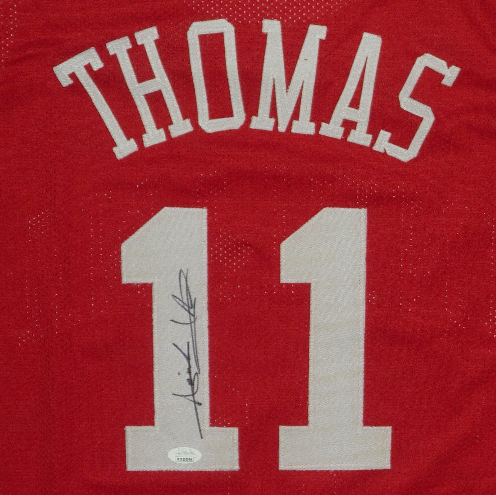 Autographed Isiah Thomas Indiana (Red #11) Custom Jersey - JSA-Powers Sports Memorabilia