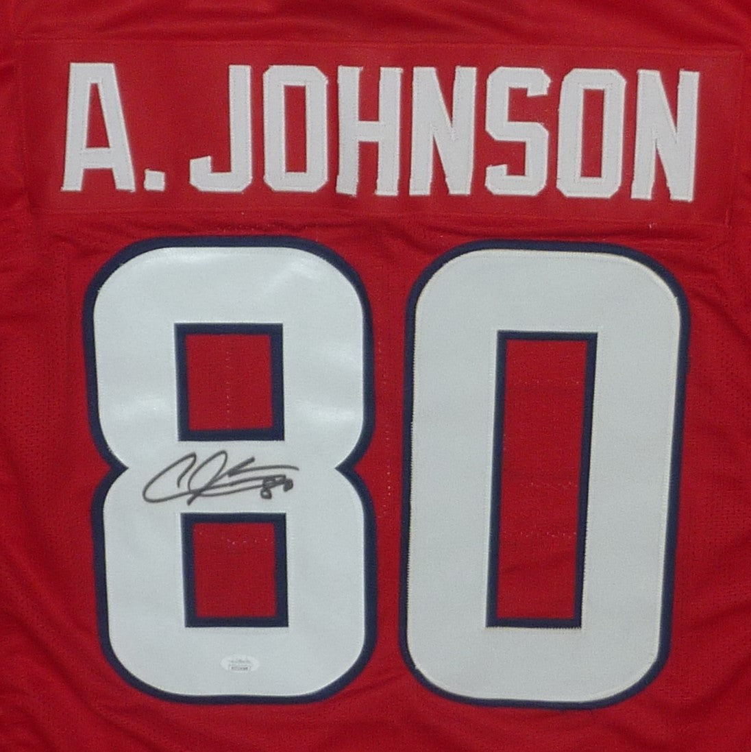 Autographed Andre Johnson Houston Texans (Red #80) Custom Jersey - JSA-Powers Sports Memorabilia