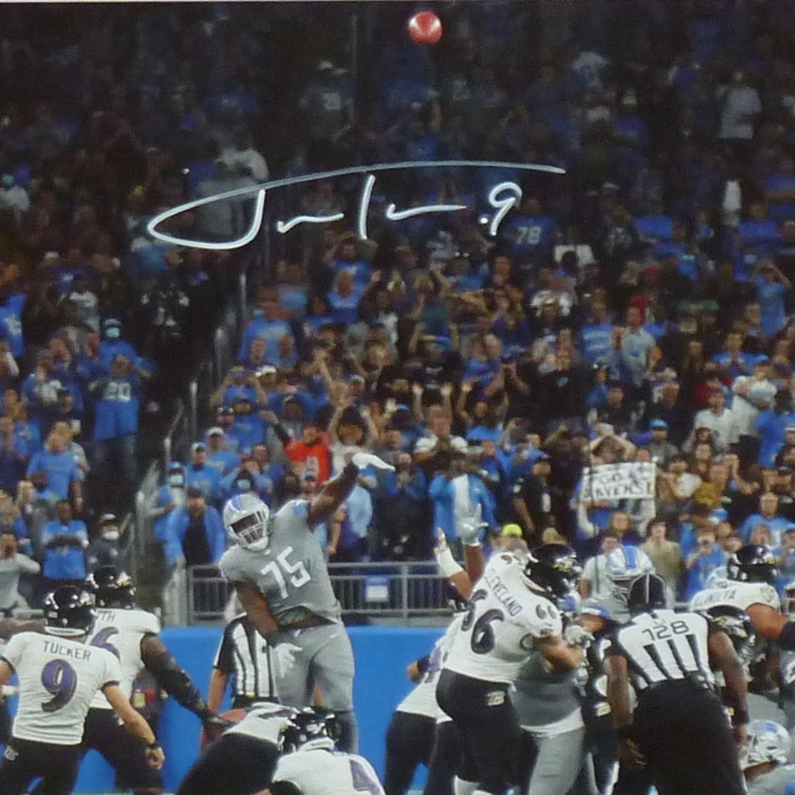 Autographed Justin Tucker Baltimore Ravens (66 Yard FG) Deluxe Framed 16x20 Photo - JSA-Powers Sports Memorabilia