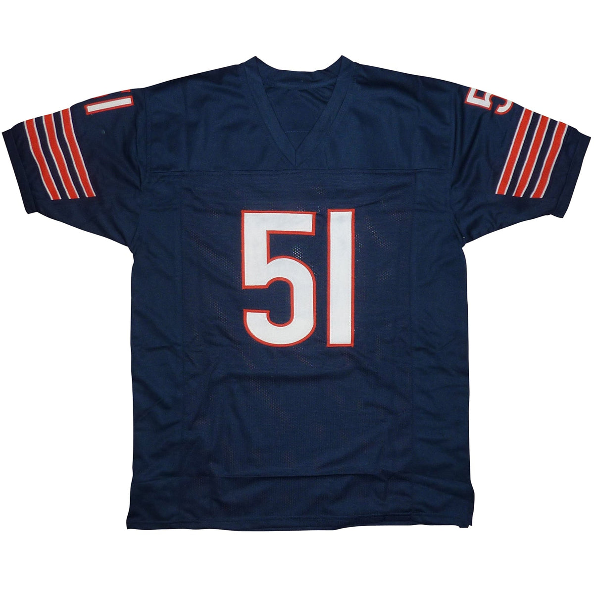 Autographed Dick Butkus Chicago (Navy Blue #51) Custom Jersey - BAS-Powers Sports Memorabilia