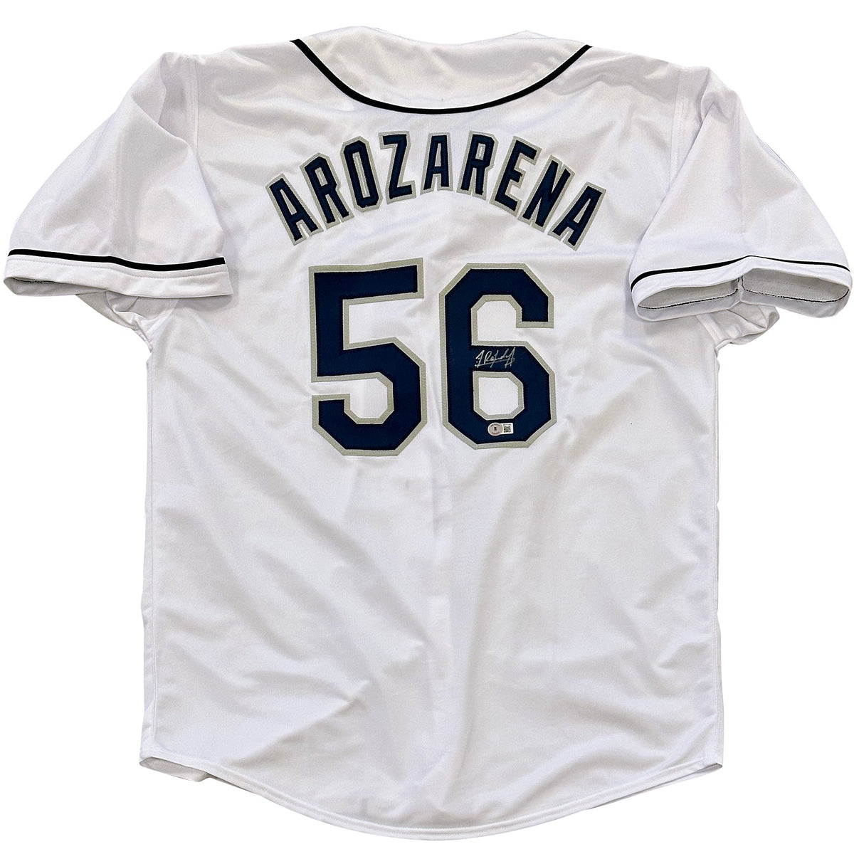 Autographed Randy Arozarena Tampa Bay (White #56) Custom Jersey - Beckett-Powers Sports Memorabilia
