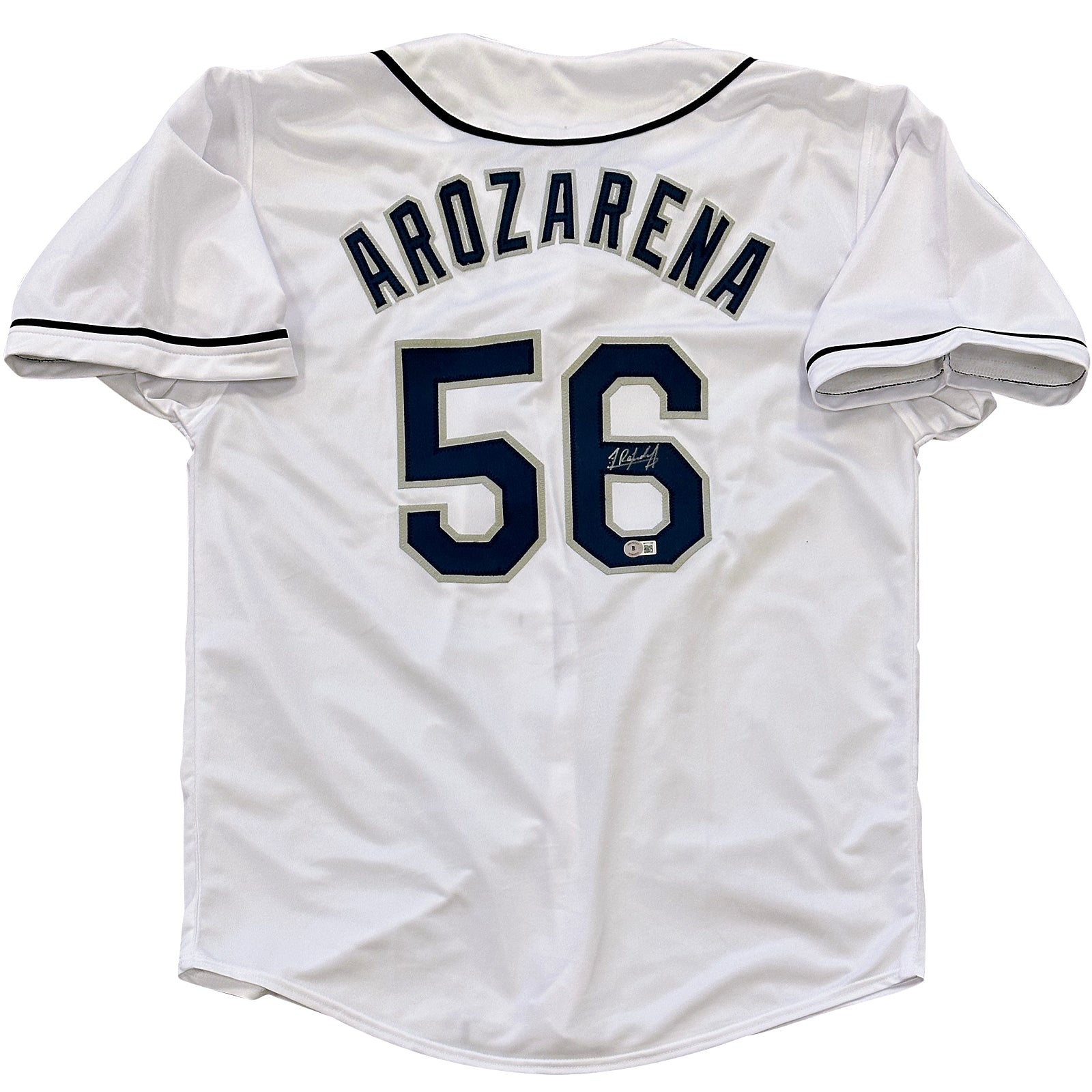 Autographed Randy Arozarena Tampa Bay (White #56) Custom Jersey - Beckett-Powers Sports Memorabilia