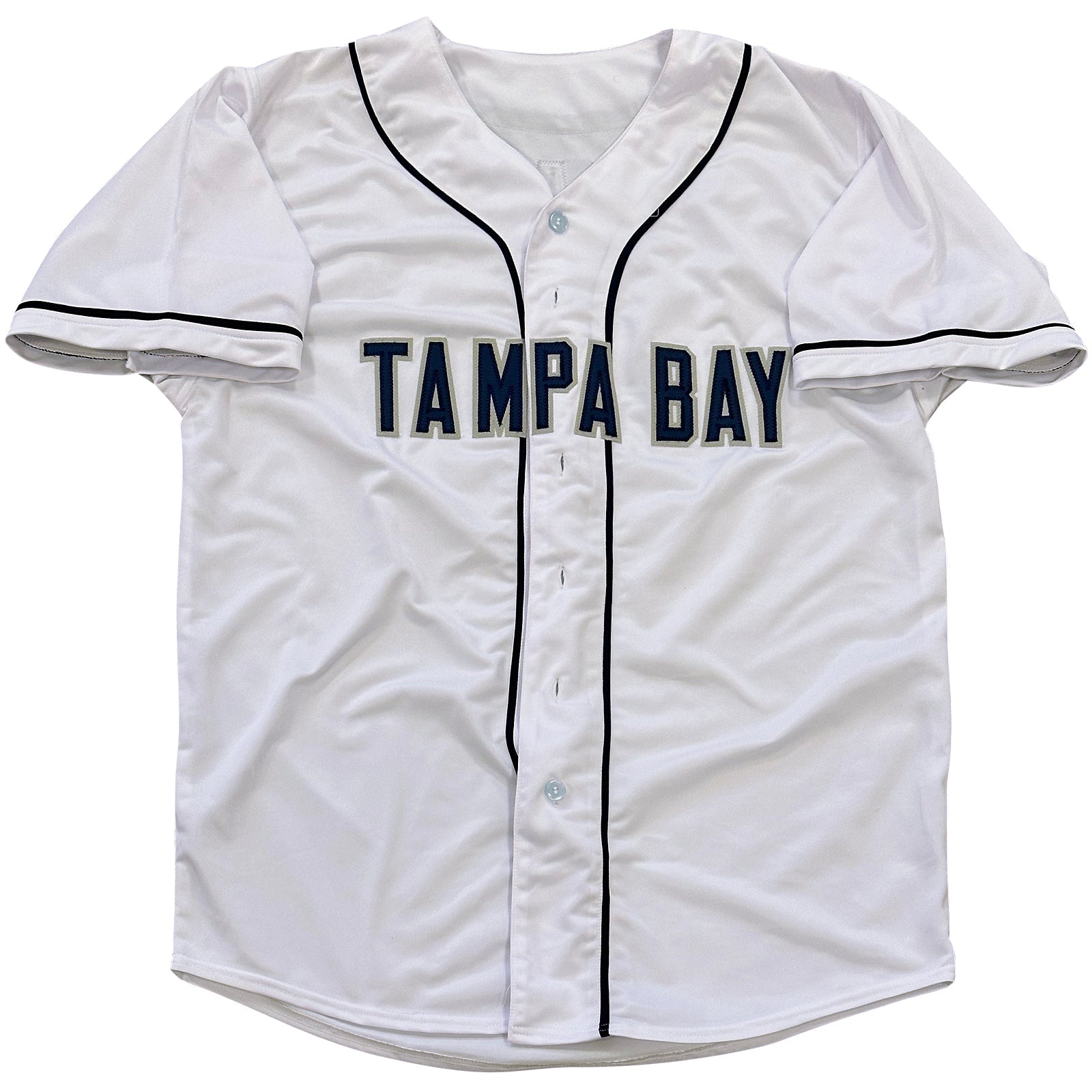 Autographed Randy Arozarena Tampa Bay (White #56) Custom Jersey - Beckett-Powers Sports Memorabilia