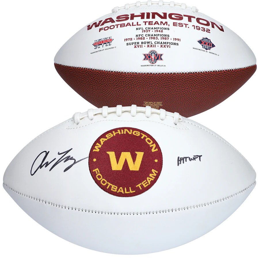 Autographed Chase Young Washington Football Team Logo Football w/ HTTWFT - Fanatics-Powers Sports Memorabilia