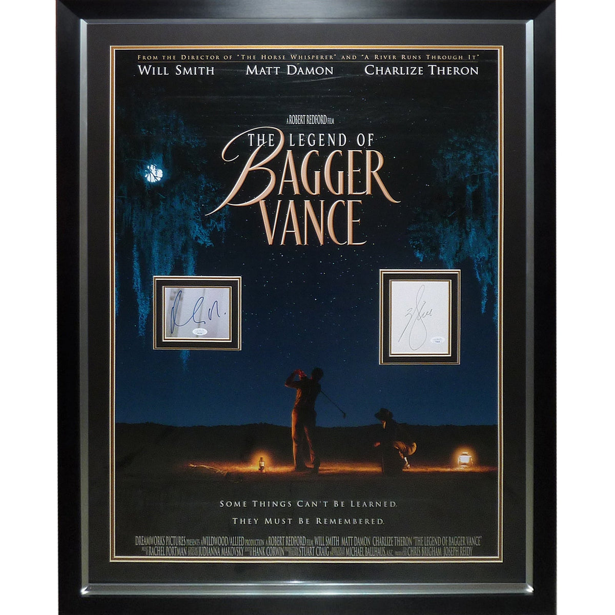 Legend of Bagger Vance Full-Size Movie Poster Deluxe Framed with Matt Damon And Will Smith Autographs - JSA-Powers Sports Memorabilia
