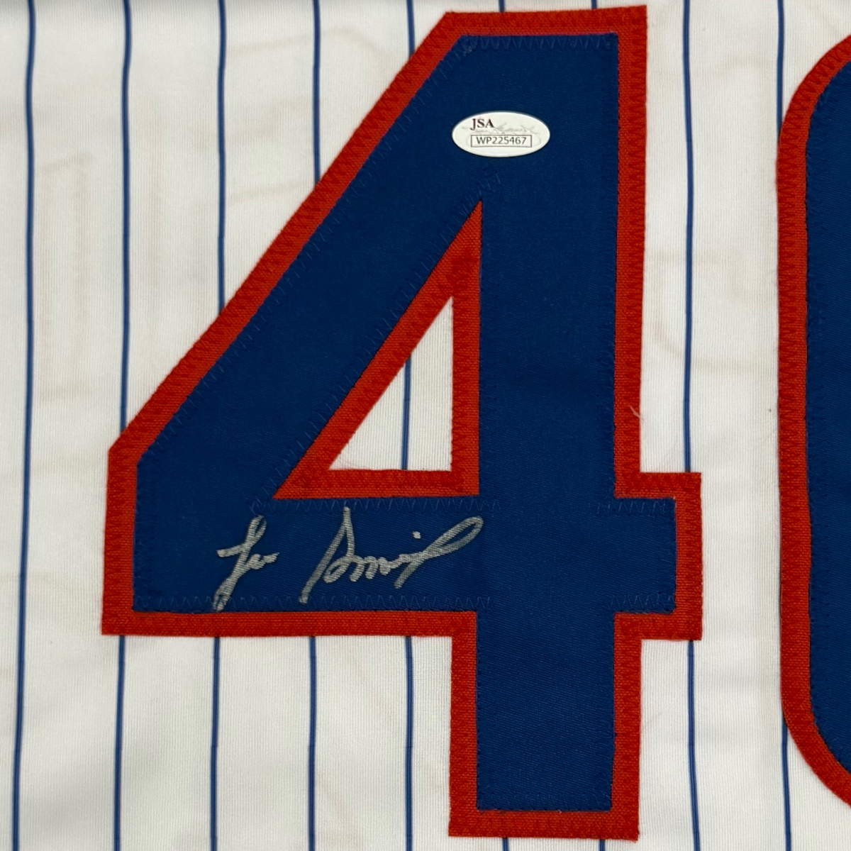 Autographed Lee Smith Chicago (Pinstripe #46) Custom Jersey - JSA-Powers Sports Memorabilia