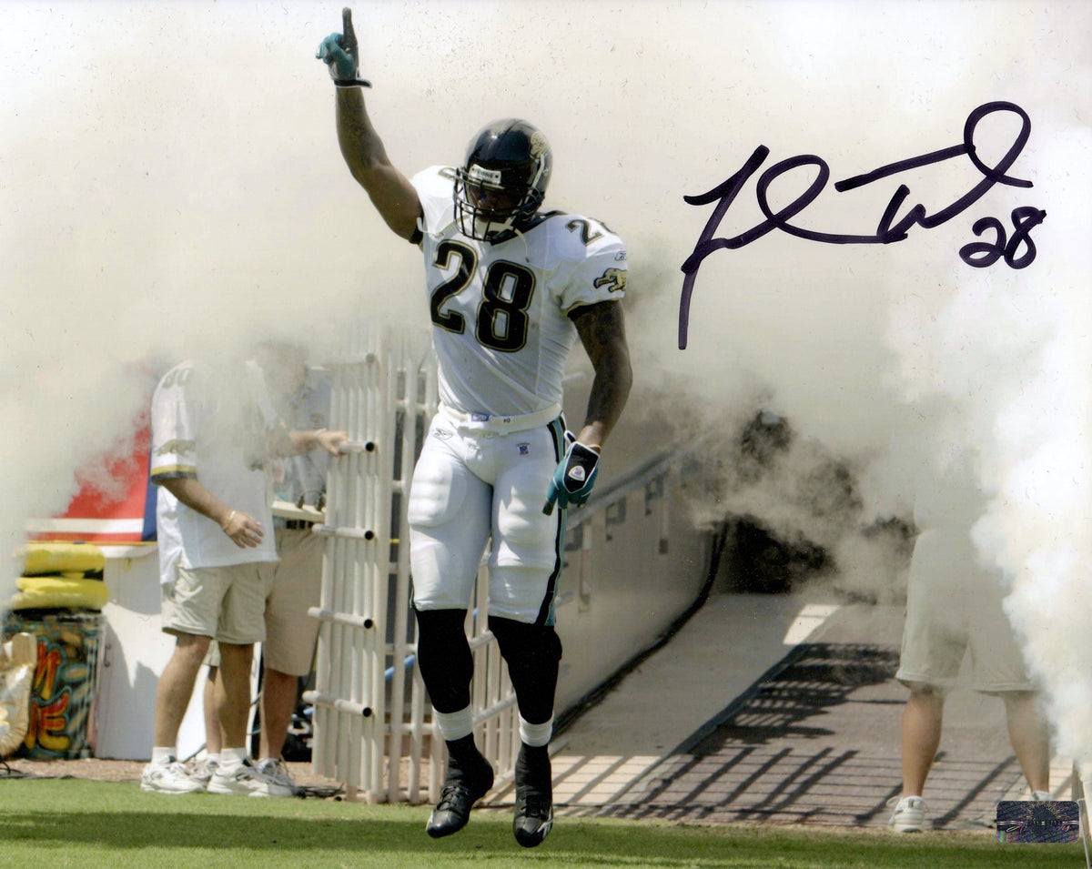 Autographed Fred Taylor Jacksonville Jaguars (White Jersey) 8x10 Photo - JSA-Powers Sports Memorabilia