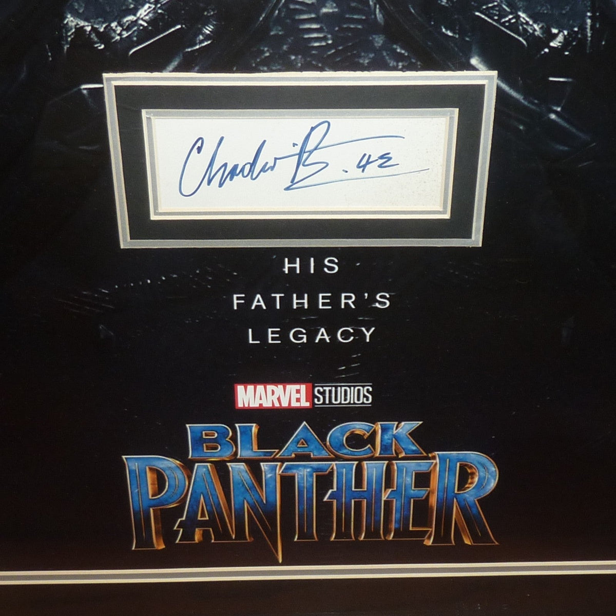 Black Panther Full-Size Movie Poster Deluxe Framed with Chadwick Boseman Autograph - JSA Letter-Powers Sports Memorabilia