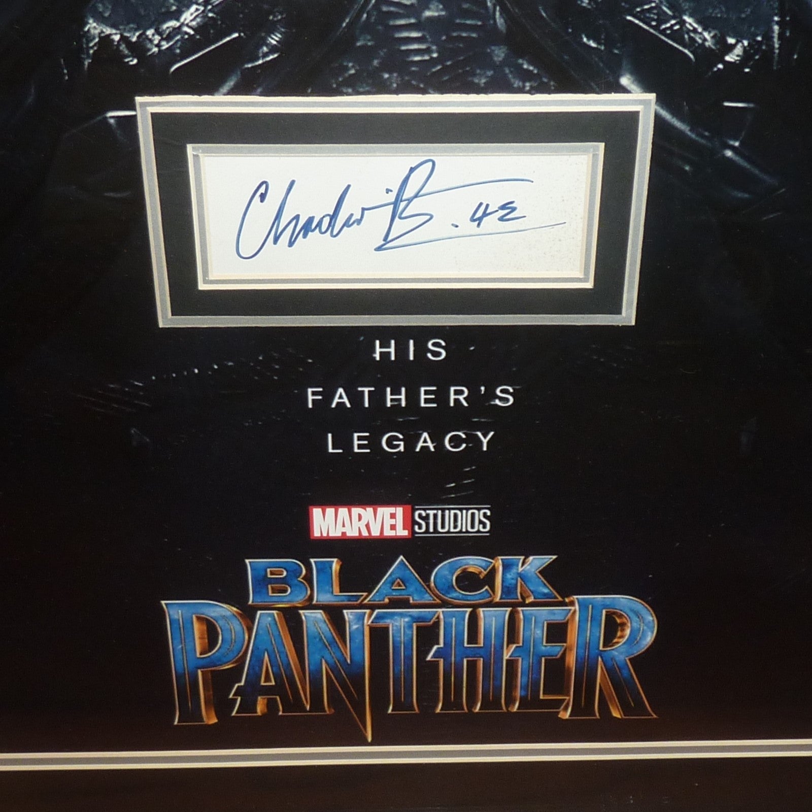 Black Panther Full-Size Movie Poster Deluxe Framed with Chadwick Boseman Autograph - JSA Letter-Powers Sports Memorabilia