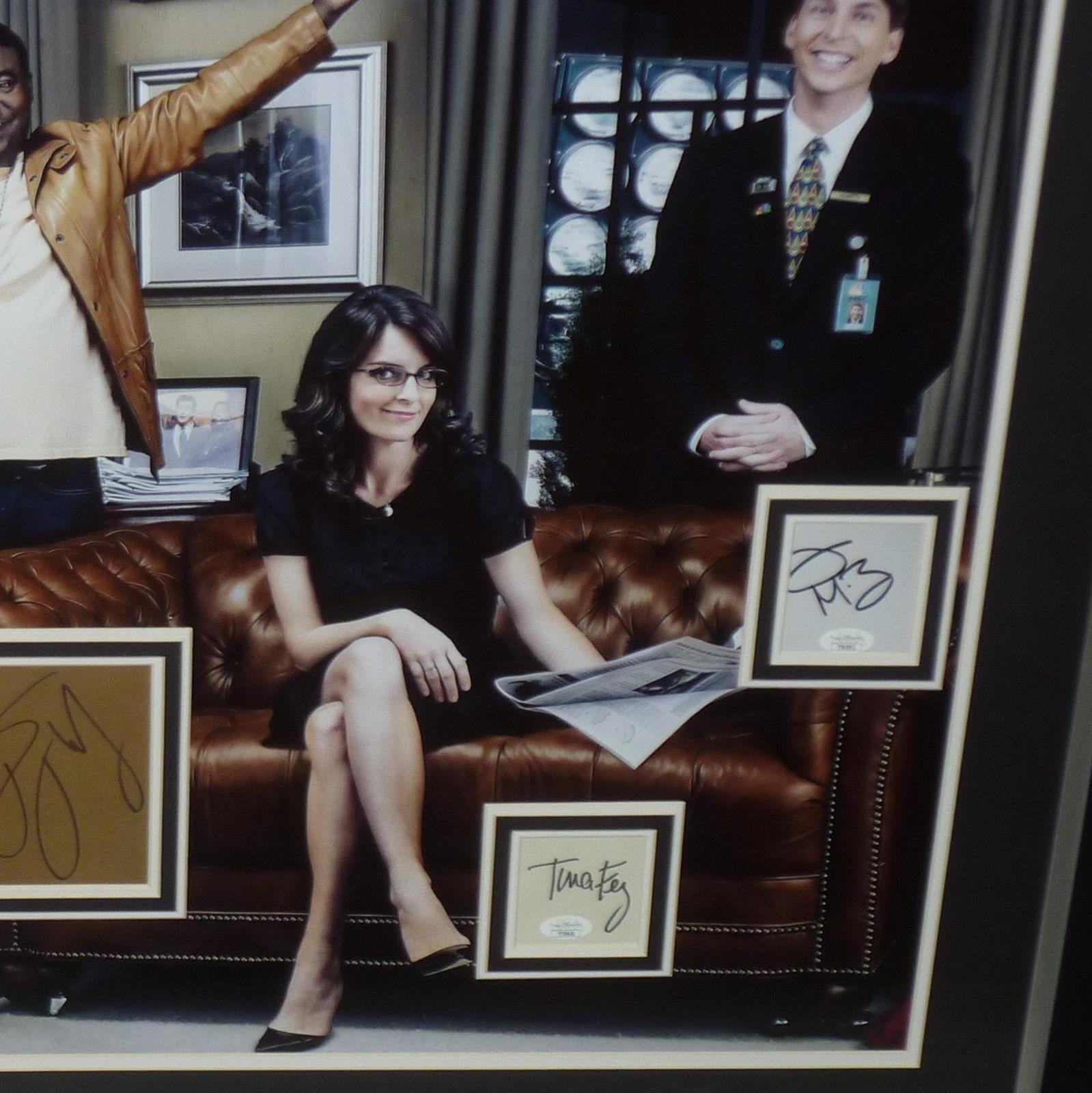 30 ROCK Full-Size TV Poster Deluxe Framed with All 5 Cast Autographs - JSA | Collectible Memorabilia-Powers Sports Memorabilia