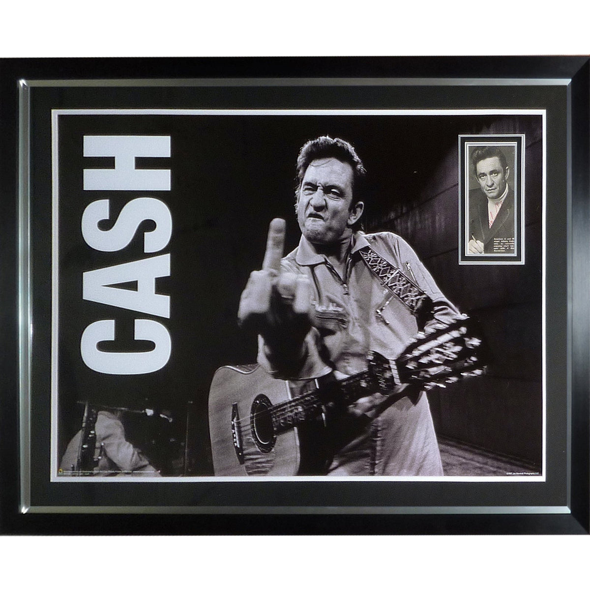 Johnny Cash Full-Size Music Poster Deluxe Framed with Autograph - JSA | Collectible Memorabilia-Powers Sports Memorabilia
