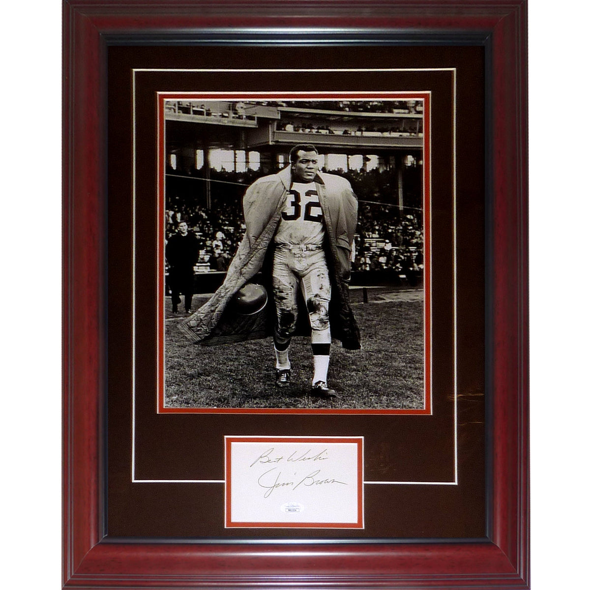 Autographed Jim Brown Cleveland Browns 11x14 Photo Deluxe Framed Piece - JSA-Powers Sports Memorabilia