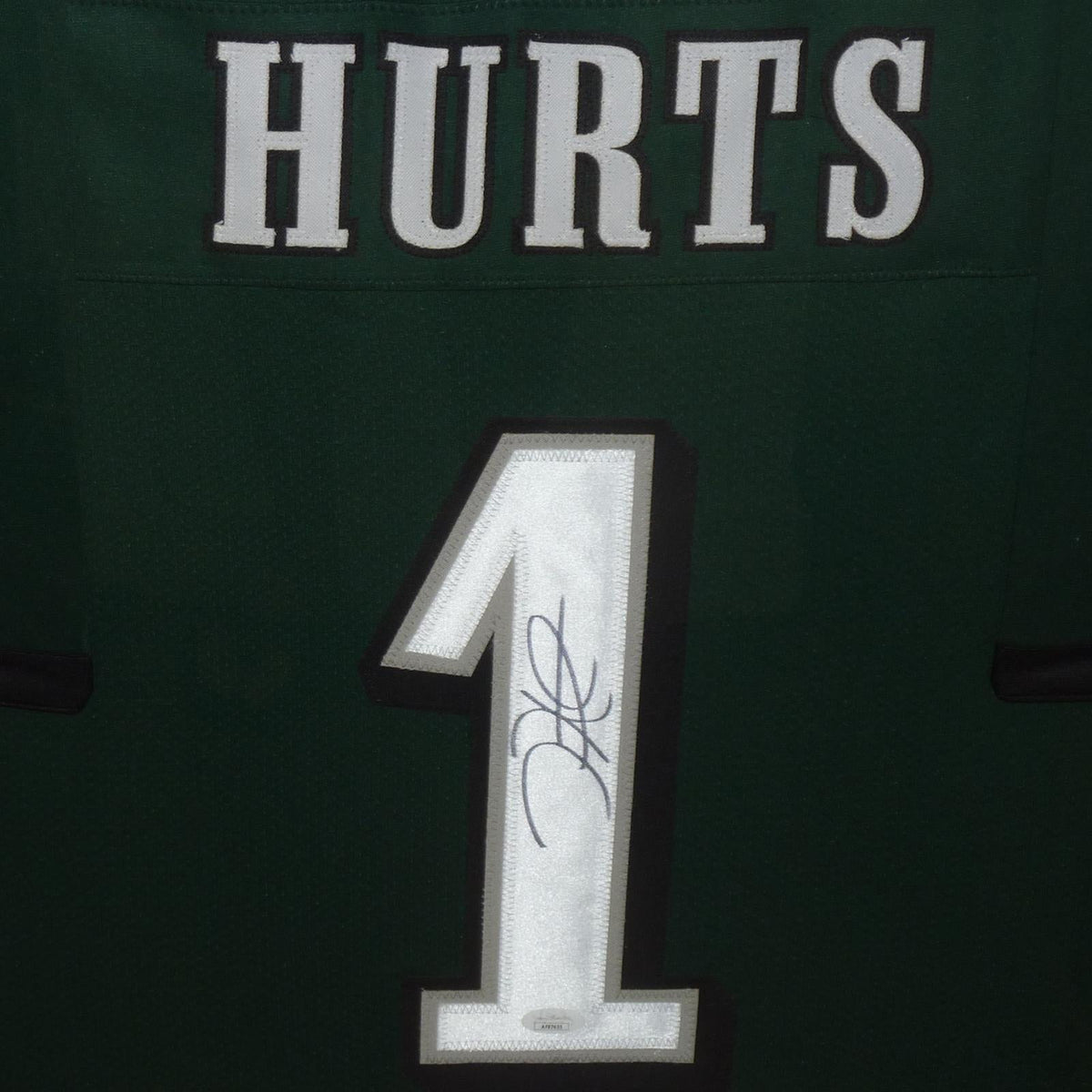 Autographed Jalen Hurts Philadelphia Eagles (Green #1) Deluxe Framed Jersey - JSA-Powers Sports Memorabilia