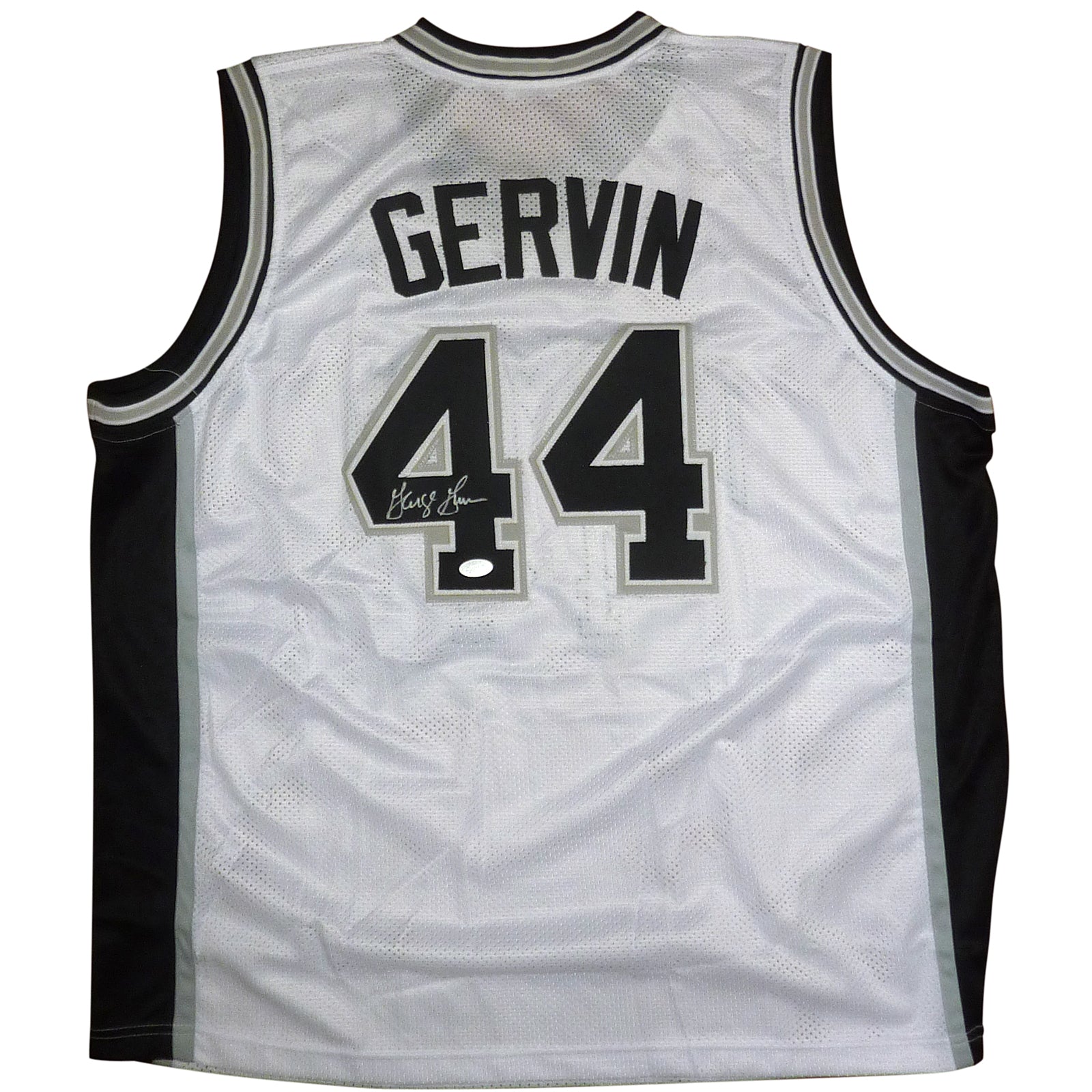 Autographed George Gervin San Antonio (White #44) Ice Man Custom Jersey - JSA-Powers Sports Memorabilia